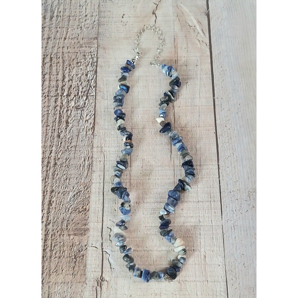 Sodalite Stone Necklace 16 inch Crystal Necklace Natural Stone